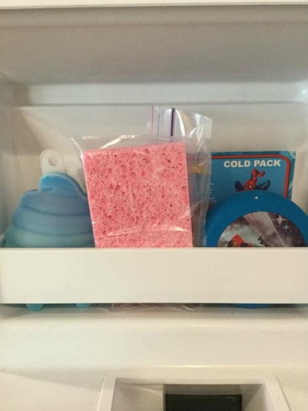 Для чего в холодильнике храню губку для посуды и ещё несколько удобных идей с ней 👌✔