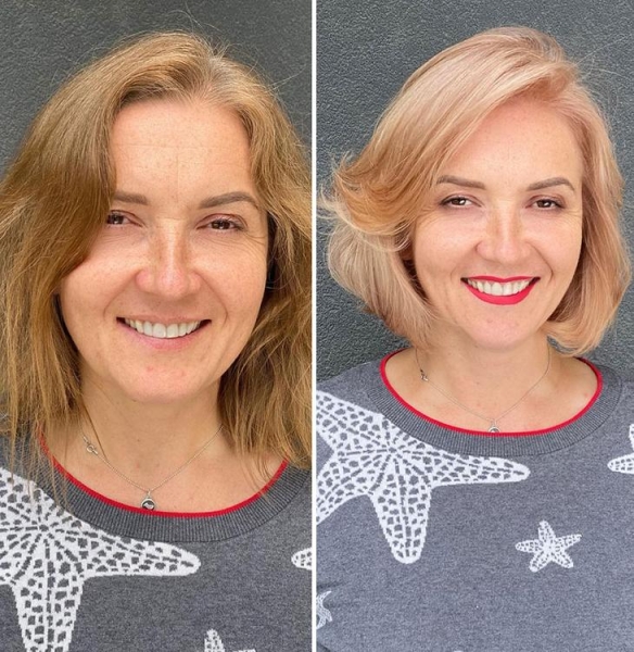 18 женщин до и после стрижки у известного парикмахера