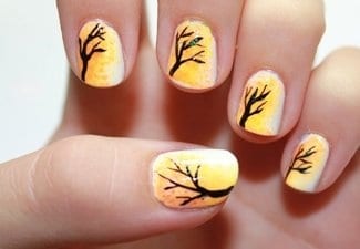 Осенний дизайн длинных ногтей - фото 22