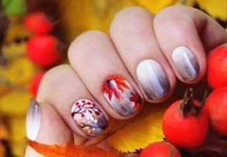 Осенний дизайн коротких ногтей - фото 60