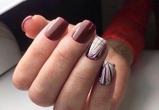 Осенний дизайн коротких ногтей - фото 24