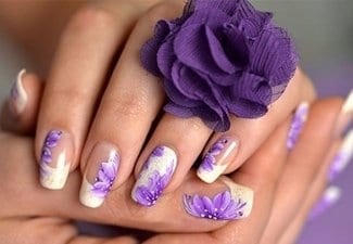 Цветочные рисунки на ногтях - фото 4