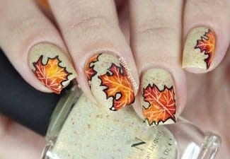 Осенний дизайн коротких ногтей - фото 62