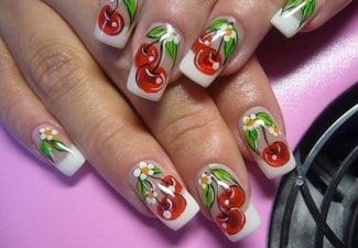 Ягоды и фрукты на ногтях - фото 18