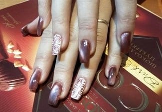 Осенний дизайн длинных ногтей - фото 17