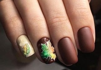 Осенний дизайн коротких ногтей - фото 53