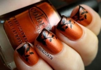 Осенний дизайн коротких ногтей - фото 61
